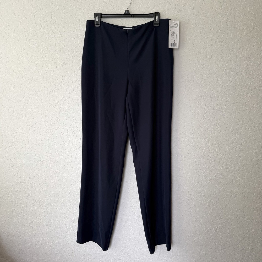 NEW Joseph Ribkoff Dress Pants Size 12 Navy Blue NWT Office Career Capsule Chic